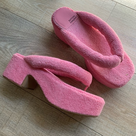 Jeffrey Campbell Shoes - Pink Puffy Terrycloth Platforms by Jeffrey Campbell